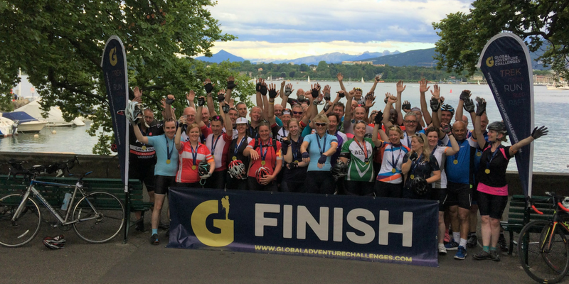 Cyclists in Geneva - European Cycle Challenge